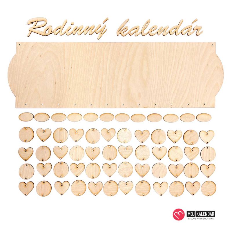 Rodinný kalendár - rozložené diely